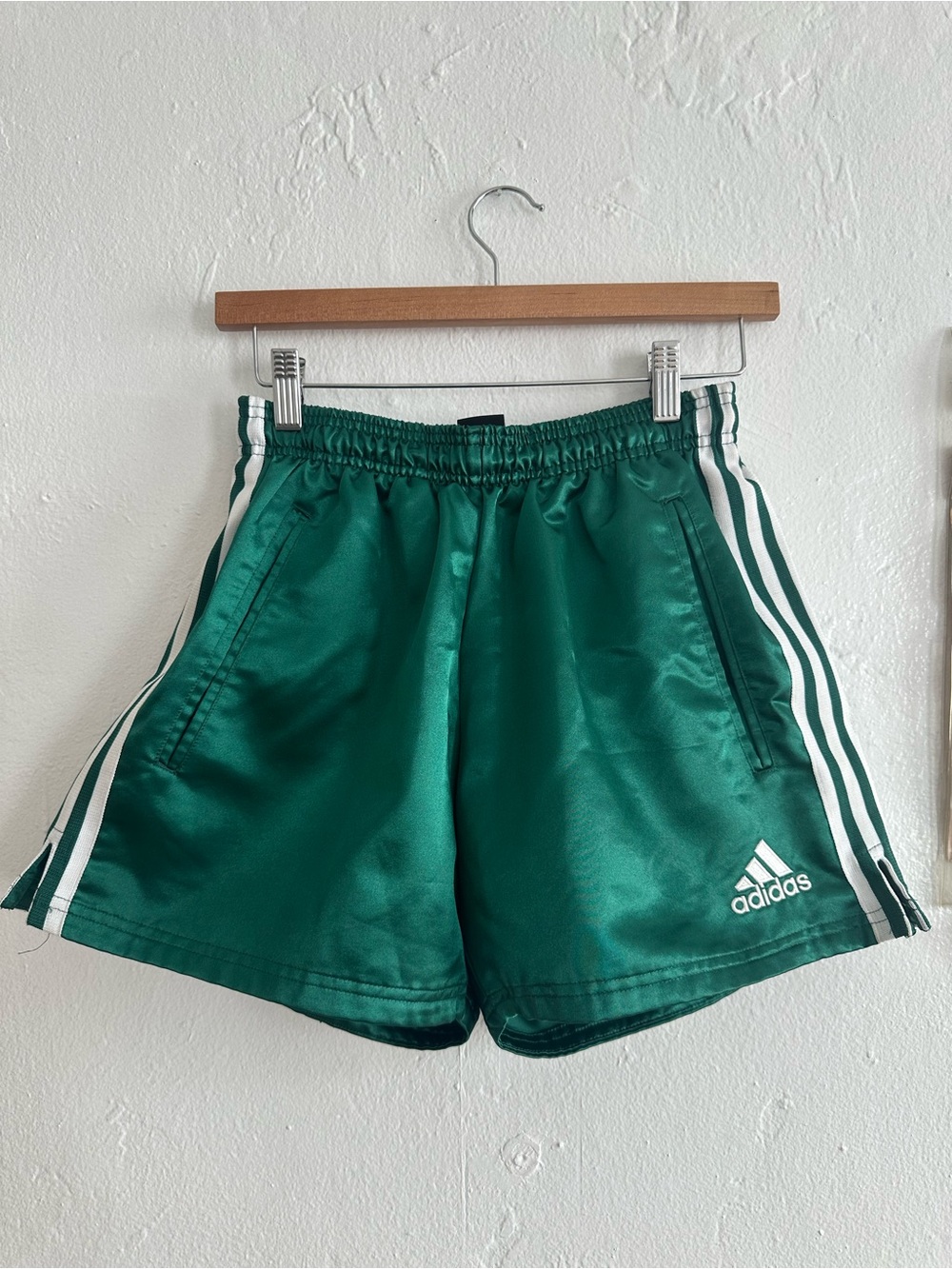 adidas x Gosha Rubchinskiy Green Athletic Shorts with White Side Stripes